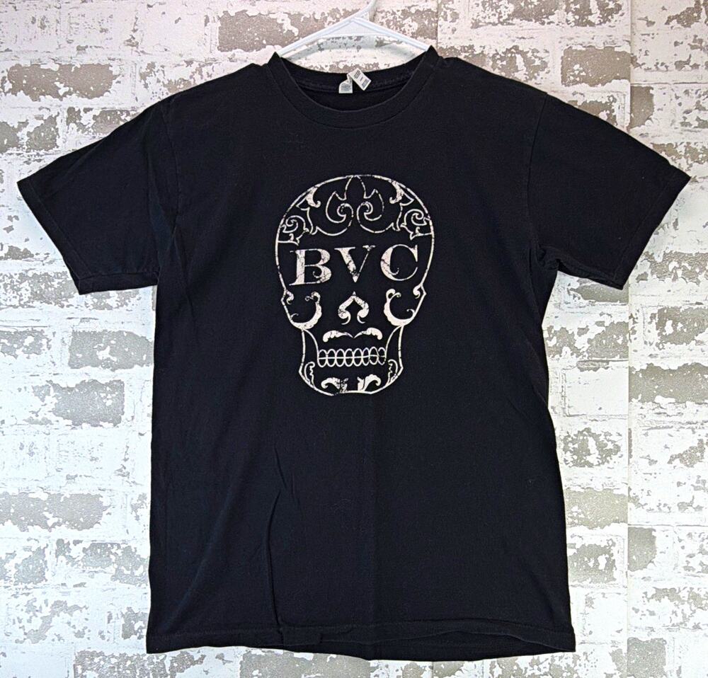 ALSTYLE Ultimate Men's Black Skull Graphic Crew Neck Short Sleeve Cotton Tee M